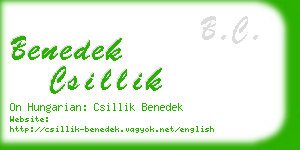 benedek csillik business card